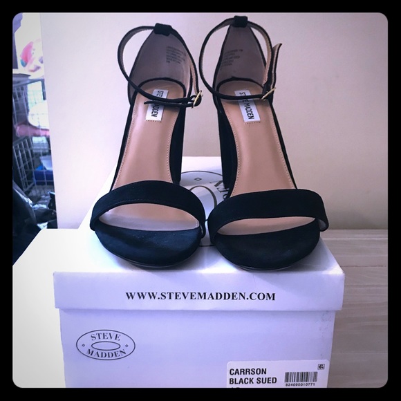 Steve Madden Carrson black sued heels 👠 - Picture 1 of 3